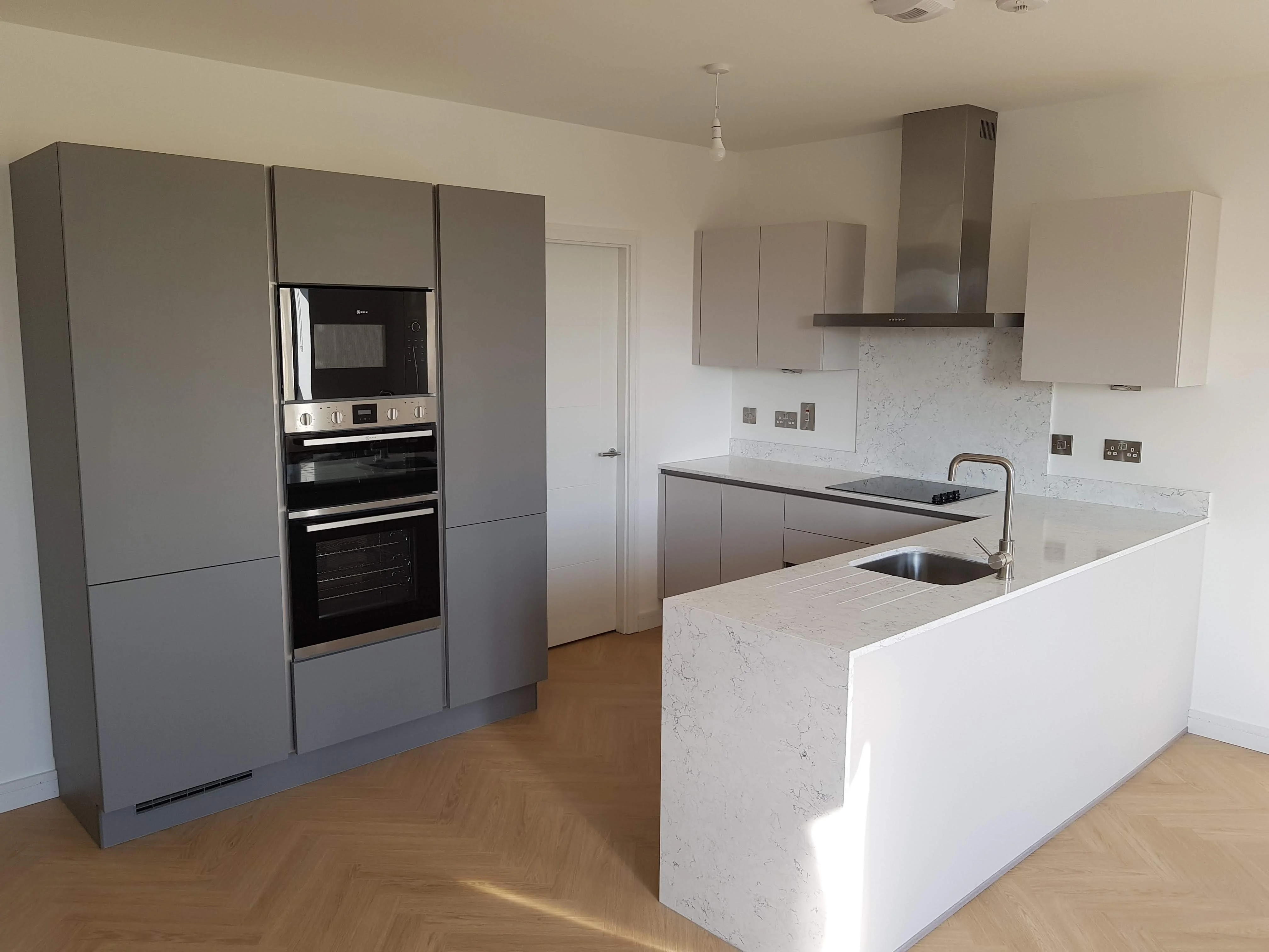 Kitchen after professional spray painting